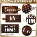 24 Designs Rustic Wedding Photo Booth Props Double Sided 11x5.5 Inch Photo Booth Props Vintage Country Marriage Parties Decoration DIY Water Proof Selfie Signs PVC Printing for Bridal Party Supplies