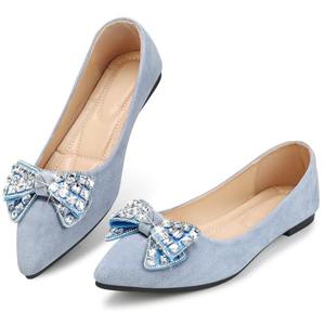 KUNWFNIX Women's Ballet Flats with Pearl Clip - Faux Suede Pointed Toe Slip On, Soft Comfortable Shoes for Wedding Guest, Office & Dressy Events 40 KUNWFNIX Women's Ballet Flats with Pearl Clip - Faux Suede Pointed Toe Slip On, Soft Comfortable Shoes for Wedding Guest, Office & Dressy Events 40