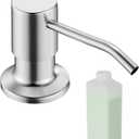 Built in Soap Dispenser for Kitchen Sink, Brushed Nickel Stainless Steel Countertop Pump Head (Plastic Built-in), Dish Soap Hand Lotion Dispenser with Refillable 17OZ Bottle (Brushed Nickel)