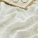 EMME Cotton Throw Blanket for Couch Soft Muslin Blankets 50"x60" Lightweight Breathable Blanket All Season Gauze Blanket, White