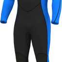 Hevto Men Wetsuits 3/2mm Neoprene Front Zip Full Wet Suit Keep Warm for Surfing Swimming SUP Snorkeling Diving (M2-Black, XL)