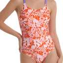 Beautikini Period Swimwear One Piece Leakproof Swimsuit Menstrual Athletic Print Bathing Suit for Teen Girls Women, S
