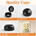 50 Set 3 Inch Shutter Screws and Plastic Screw Caps,M5*80 Heavy Duty Exterior Shutter Screws with Black Hinged Fold Over Caps Washer Flip Tops for Furniture Windows Construction