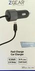 ZGEAR Fast Charge Car Charger For Apple Devices 12W 6 Feet 2Pack