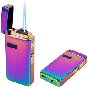Open-Cap Jet Lighter, Windproof Straight Frame Lighter, Adjustable Flame Size, Very Suitable for lighters, Indoor and Outdoor Gifts (Butane not Included)(Pink)