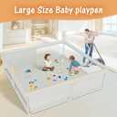 Baby Playpen Play Pens for Babies and Toddlers Play Yards for Indoor & Outdoor with Breathable Mesh Anti-Fall Playpen Grey (50"x50")