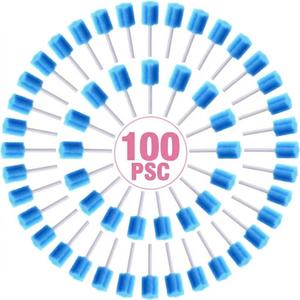 BVN Oral Care Swabs, 100 Pcs Disposable Mouth Cleaning Spong Swabs. (Blue-100pcs)