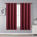 CUCRAF Burgundy Red Blackout Curtains 54 inch Length 2 Panels Set, Room Darkening Drapes for Living Room Bedroom, Thermal Insulated Light Blocking Grommet Window Curtain (W52 x L54 Inch)