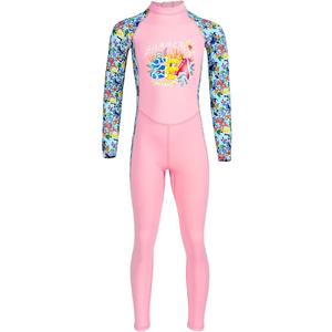 Kids Full Body Swimsuit One Piece Long Sleeve Wetsuit Skin Rash Guard Sun Protection Diving Skin Sunsuit Swimwear for Girls Boys XL 