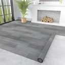 Oxdigi Vinyl Flooring Roll 107 sq.ft | 3'4"W x 32'10"L, PVC Leather-Like Linoleum Floor Covering, Waterproof Durable Heavy Vinyl, Easy to Install with Tape, Removable- No Adhesive Backing, Ash Grey