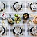 Solino Home Stripe Linen Table Runner 72 Inches Long - 100% Pure Linen Black and Natural Farmhouse Table Runner 14 x 72 Inch for Dining, Dresser, Spring, Summer