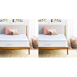 Linenspa 2 Inch Memory Foam Mattress Topper, Gel Infused King Mattress Topper, CertiPUR-US Certified & 2 Inch Memory Foam Mattress Topper, Gel Infused Queen Mattress Topper, CertiPUR-US Certified