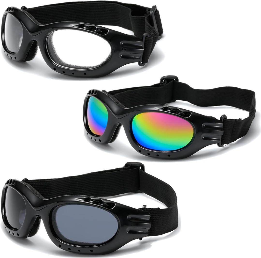 3 Pieces Motorcycle Goggles Riding Glasses Dirt Bike Ski Goggles Anti-UV Dustproof Windproof ATV Goggles For Motorcycle Riding, Skiing, Outdoor Men Women Youth