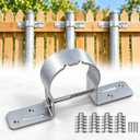 Yingsee-fty 20Pack Fence Post Bracket,2-3/8" Galvanized Pipe Grip Tie,Steel to Wood Fence Brackets,Metal Fence Brackets for Metal Posts Bracket (with Screws)