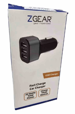 ZGEAR Fast Car Charger - Three USB Ports - 22W