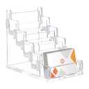 peacoblue Business Card Holder for Desk with 5 Slots(About 300 Cards), 5 tier Acrylic Card Display Stand Organizer for Office, Exhibition and Workplace to Organize Multiple Cards