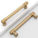 10 Pack 5"(128mm) Champagne Bronze Cabinet Pulls Knurled Kitchen Cabinet Handles Champagne Gold Drawer Pulls Cupboard Hardware for Cabinets CK0028