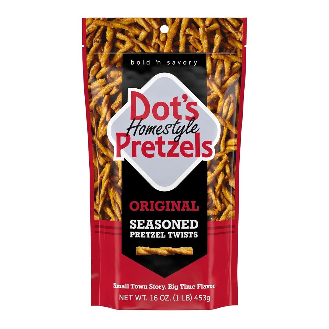 Dot's Pretzels Original Seasoned Pretzel Twist Snack, 16oz Grocery Sized Bag BB 03/14/26