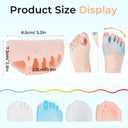 Silicone Toe Separators for Women & Men, 4 Packs Toe Separators Bunion Corrector Cushion, Breathable Soft and Comfortable Gel Foot Cushions, Multiple Colors (4 Pairs)