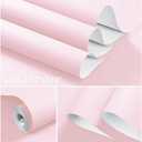 Dimoon 236''x17.7'' Pink Peel and Stick Wallpaper Contact Paper Modern Self Adhesive Wall Paper Removable Renter Friendly Textured Solid Color Shelf Cabinet Vinyl Roll (236''x17.7'',Light Pink)