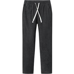 2 x Boys Corduroy Pants Soft Sweatpants Elastic Waist Joggers Pants Casual Long Trousers (Gray)