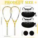 2 x 2 Pack Beginner Squash Racquet Set Includes Racquets with Racket Bags Anti Fog Goggles Cases Blue Dot Ball Indoor Gym Sports for Beginners Novice Training Recreational Play
