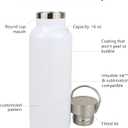 3 Pcs 20oz Sublimation Stainless Steel Sports Water Bottle Double Wall Insulated Bottle with Handle and Leak-Proof Lid for Cyclists Runners Hikers Gift (White)