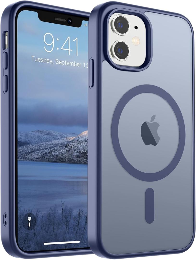 SUPFINE Magnetic for iPhone 11 Phone Case(Compatible with MagSafe)(Military Grade Drop Protection) Slim Translucent Matte Shockproof with Anti-Fingerprint Phone Case, Lavender Gray