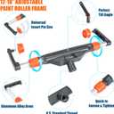10pcs 12"-18" Adjustable Large Paint Roller Kit: 1-5Ft Aluminum Extension Poles, Brush & Roller Cleaner, Ergonomic Handle, 18" Nylon Covers for Walls,Ceiling,Floors,Interior,Exterior Painting