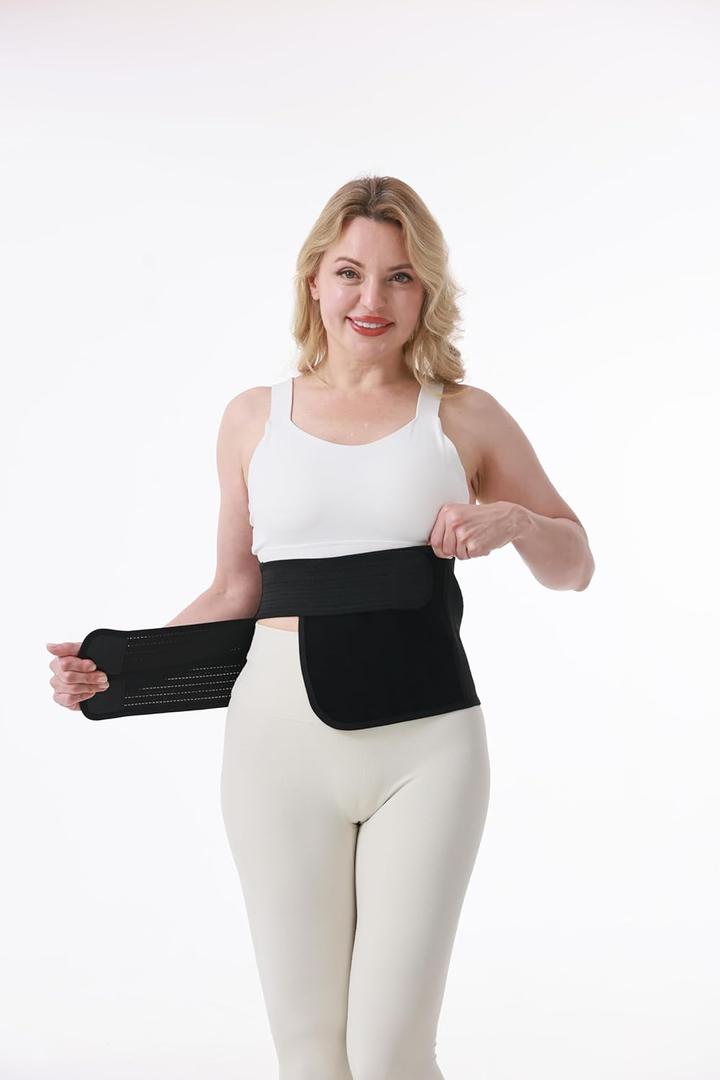 Trendyline Postpartum Belly Band Wrap: Latex-Free Abdominal Binder Breathable for C-Section Recovery - Compression Support Belly Binder with Hot/Cold Pocket for Women Relief Pain & Swelling