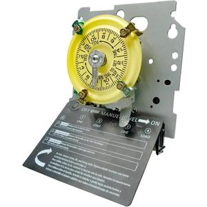 T104M Mechanical Time Switch, 208-277V AC, 5HP DPST, 24-Hour 12 ON/Off, Heavy Duty Electromechanical Outdoor Timer, 40A Max - Ideal for Pool Pumps, Lights, Fans, and HVAC Systems