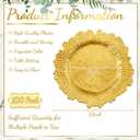 Tanlade 100 Pcs Reef Charger Plates Bulk 13 Inch Plastic Wedding Chargers Floral Decorative Plates with Metallic Ruffled Rim for Wedding Party, Holiday Event Supplies(Gold), Classic Style