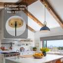Blue Pendant Lights Kitchen Island Industrial Adjustable Height Vintage Dome Hanging Light Fixtures for Barn, Dining Room 3 Packs