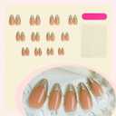 10 x Almond Press on Nails Medium Fake Nails Light Green Acrylic Nails Rainbow Stripes False Nails with Glitter Design Full Cover Stick on Nail Glossy Artificial Nail for Women Girls 24Pcs, (Mix Nails)