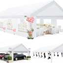COBIZI 20x30 ft Party Tent Heavy Duty, Large Outdoor Event Tents for Parties with 8 Sidewalls & Built-in Sandbags,Waterproof Wedding Canopy Gazebo Commercial Tent for Carport,Camping,Patio,Windproof