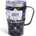 Manna™ Cozy™ Stainless Steel Mug - Black Checkers