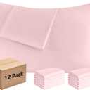 Pillowcases Standard 12 Pack, 20x26 Pillow Cases with Envelope Closure, Soft Plain Brushed Microfiber Covers Breathable Wrinkle-Resistant, Pink