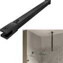 Shower Door Support Bar, Wall-to-Glass Support Arm 500-850mm Long to Fix Frameless Glass Panel, Suitable for 5/16"(8mm) to 3/8"(10mm) Thick Glass Door, Matte Black