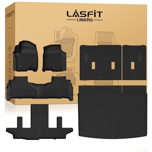 LASFIT Floor Mats & Cargo Liner with Backrest Mat 2021-2026 & Only 7 Seats (Not for 8/9 Seats) for Chevy Suburban/GMC Yukon XL (Only Yukon XL, Not Fit Yukon)/Cadillac Escalade ESV (Not Fit Escalade)