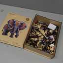 Delobil Elephant Wooden Puzzles for Adults, Jigsaw Puzzles 200 Pieces, Unique Shape Puzzles with Wooden Box, 11.2" x 10.8"Family Game Gift, Fun Challenging Puzzles for Adults and Kids