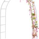 RUBFAC 94" Metal Wedding Arch Frame, White Garden Trellis for Climbing Plants Outdoor, Garden Arbors and Arches Party Archway for Flower Rose Vines Birthday Bridal Christmas Decoration
