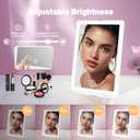 Travel Makeup Mirror with Lights Valentines Day Gifts for Her, Girlfriend, Wife, Birthday Gifts, Rechargeable Portable Compact Mirror, Lighted Makeup Mirror with 72 LEDs 3 Color Light Modes
