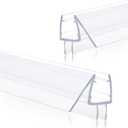 Shower Door Seal for Frameless 5/16"(8mm) Thick Glass Door, 2 Pack x 39" Long Shower Glass Door Bottom Seal Strip with Sweep, Ultra-Clear PVC Seal Strip (for 5/16" Glass)