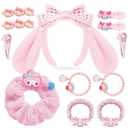 Cute hair accessory set Cute headbandVarious Styles of hair clips, hair cords, Hair TiesPlush hair looppink