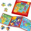 QUOKKA Magnetic Puzzles for Kids Ages 4-6  36 Pieces Sudoku Toddler Puzzles Ages 2-4  Travel Games for Kids 3-5  Map USA Space World Toddler Travel Toys  Car Airplane Road Trip Games for Childrens