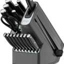 Ninja K32017 Foodi NeverDull Premium Knife System, 17 Piece Knife Block Set with Built-in Sharpener, German Stainless Steel Knives, Black