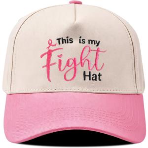 Breast Cancer Awareness Gifts for Women, Cotton Chemo Headwear Embroidered Trucker Hat Accessories (Pink)