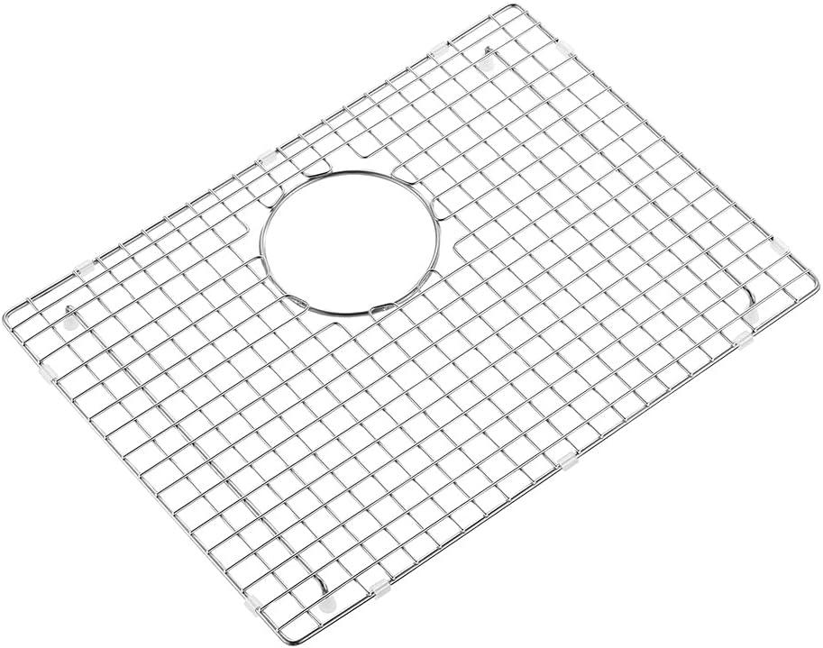 19.2 in. x 14.2 in. Rear Drain Kitchen Sink Bottom Grid with Supersoft Silicone Feet in 304 Grade Stainless Steel, Small