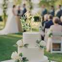 Mr & Mrs Wedding Cake Topper, Wedding Cake Decoration in Wood, Cake Topper for Engagement, Anniversary, Natural Wood Color, Large Size 5.9 * 7.9 Inch