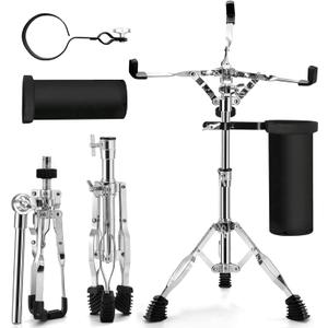 Snare Drum Stand with Drum Sticks Holder,Tall Drum Pad Stand Adjustable Height 14.5 to 22 Inches Accessories Arm Kit Tripod Snare Stand for Drum Set Fit for 14 to 10 Inch Lightweight Drum Practice Pad Stand for Drum Beginners
